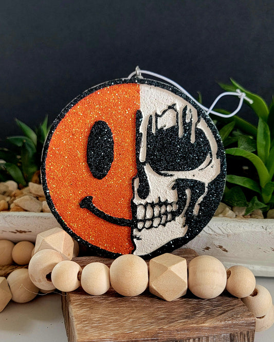 Half smile half skeleton