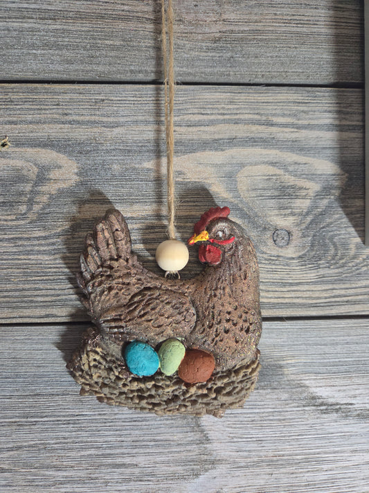 Chicken with nest eggs